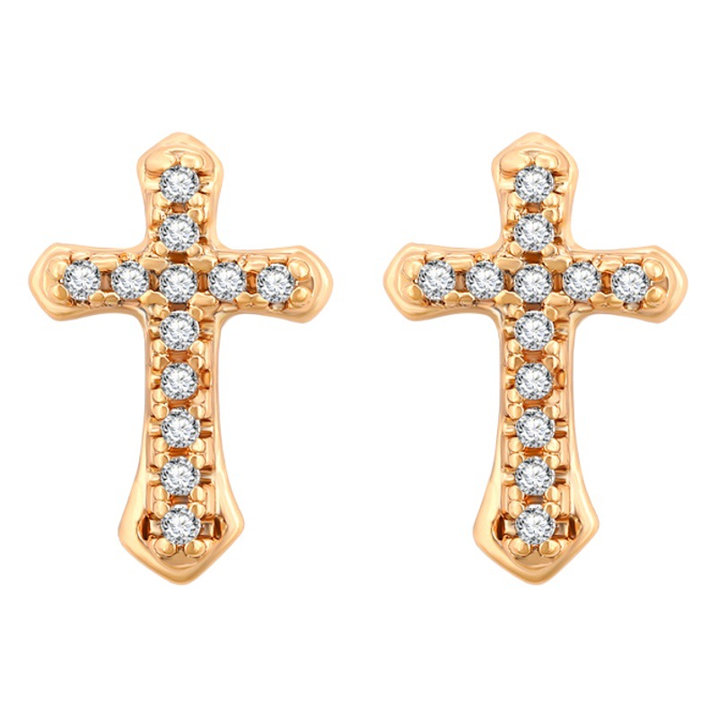 Xuping joyería Amazon transfronterizo pendientes de moda europea y americana con incrustaciones de circonio pendientes personalizados estilo frío pendientes cruzados