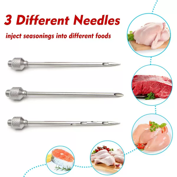 304 stainless steel meat injector roasted turkey needle injector marinade injector turkey needle seasoning tool