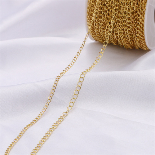 14K Gold-Plated Colorful Beaded Chain with Tassel O-Ring Chain Extender for DIY Necklace Bracelet Earring Material