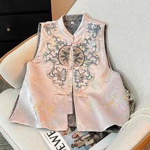 新款唐装女中式复古刺绣时尚马甲宽松无袖气质国风女装上衣A2901