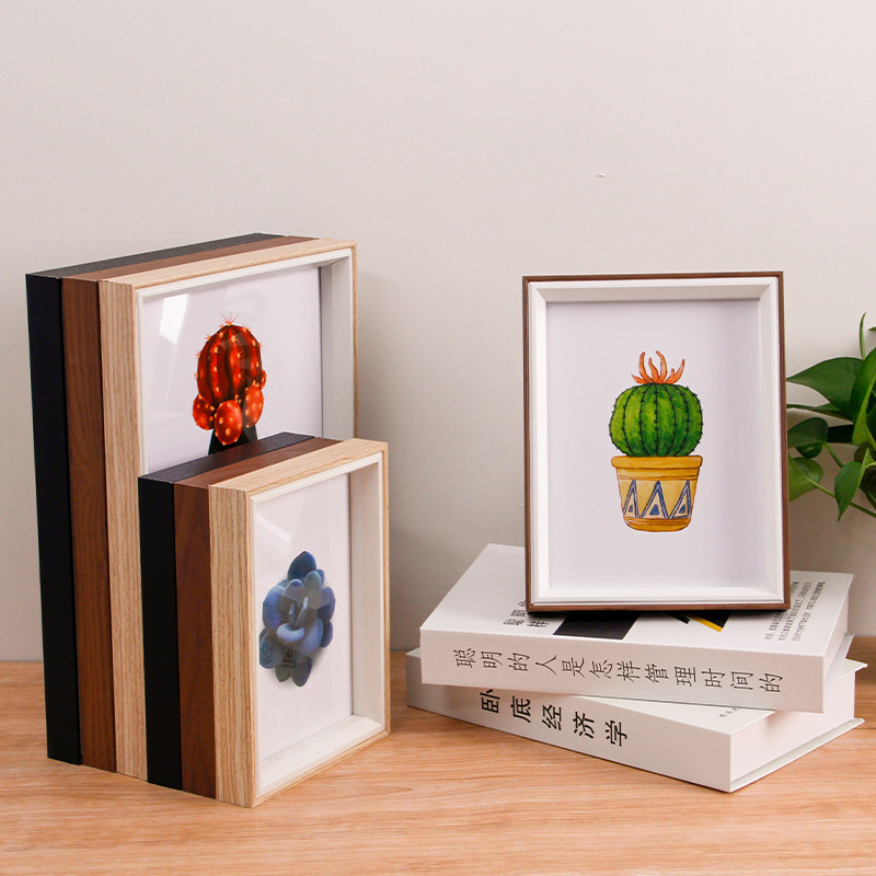 Modern simple wooden rectangular handmade diy picture frame children's works mounting frame A4A3 indoor decoration Studio