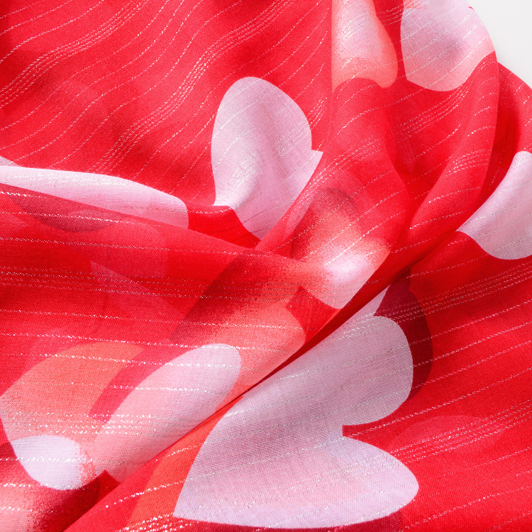 2022 otoño e invierno nuevo blanco todo partido rojo plata seda amor impreso algodón y lino sensación bufanda desgaste exterior cálido chal