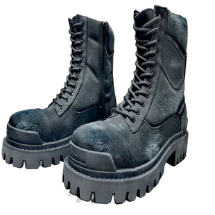 Mid-length Martens Leather Demi‑Season Boots, Cowhide, Chunky Lug Sole