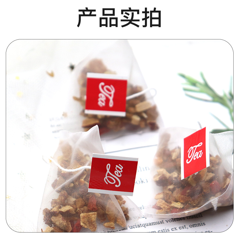 Ginseng Astragalus Longan Red Date Goji Tea Bags 20 Pyramid Sachets Daily Wellness Brew in use