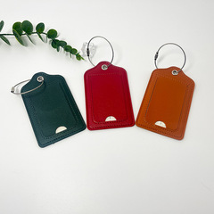 Cross-border PU leather multi-color customizable metal lanyard boarding pass with identification tag card luggage tag wholesale