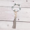 Silica gel elastic strap handmade, bracelet, polyurethane keychain, multicoloured pendant with tassels, wholesale