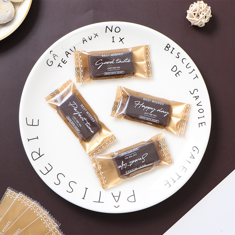 Oro inglés turrón transparente máquina sello bolsa Internet celebridad luz lujo toffee bolsa de embalaje Navidad café bolsa de caramelo