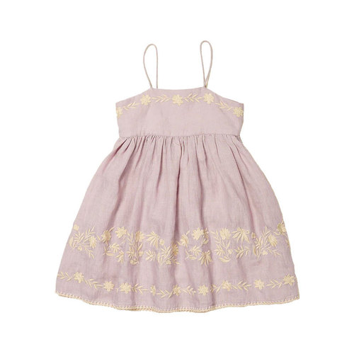 Girls' Summer Dress 2024 AP New Product Pastoral Style Girl Heavy Work Customized Embroidery Frilled Children's Dress Princess Dress