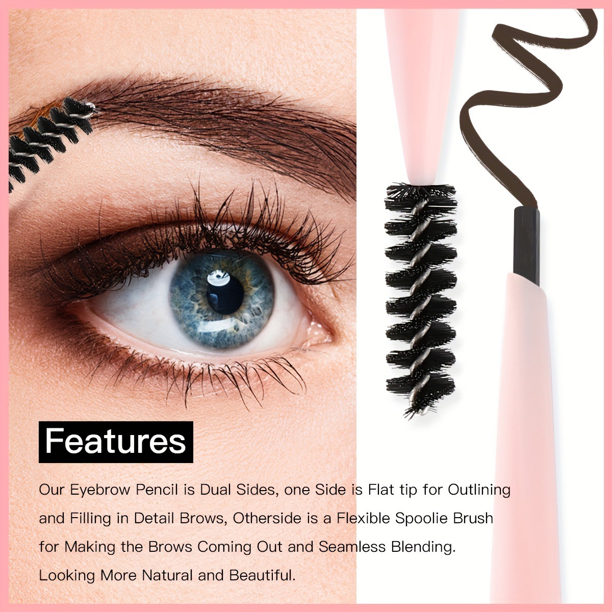 Lápiz de cejas giratorio de estilo explosivo transfronterizo USHAS, impermeable, resistente al sudor, no se desvanece, duradero, sin manchas, maquillaje natural