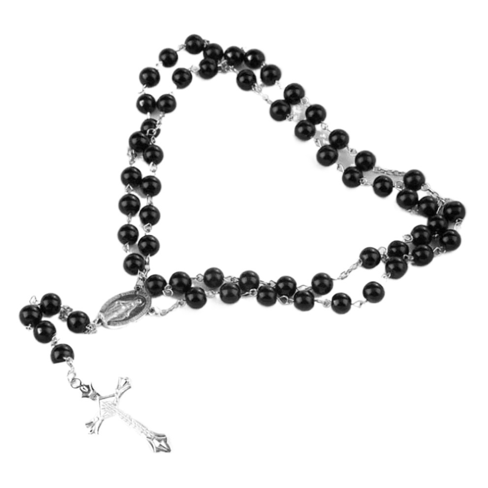 Factory direct jewelry Rosary beads imitation glass pearl necklace