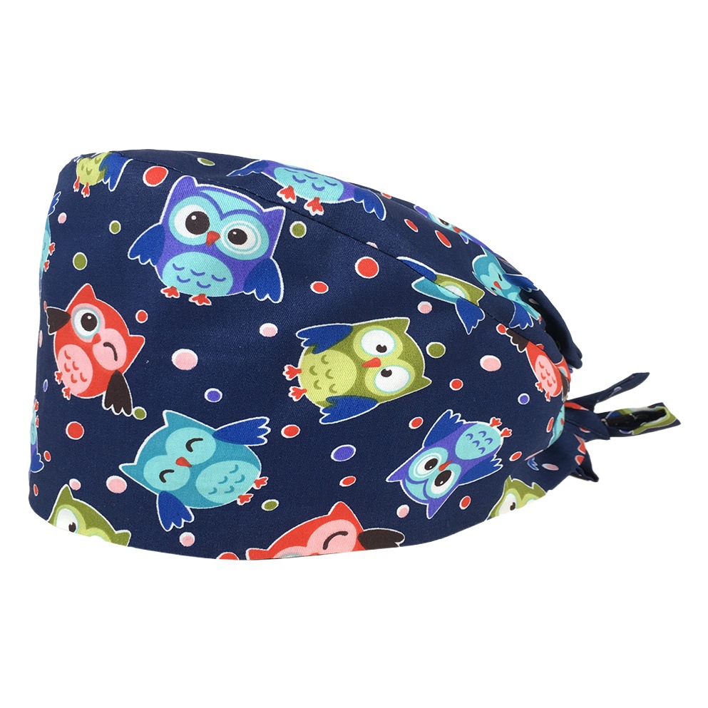 Nuevo lindo pequeño Panda de dibujos animados lindo patrón niña enfermera sombrero quirúrgico tapa de trabajo sombrero Tapa Protectora