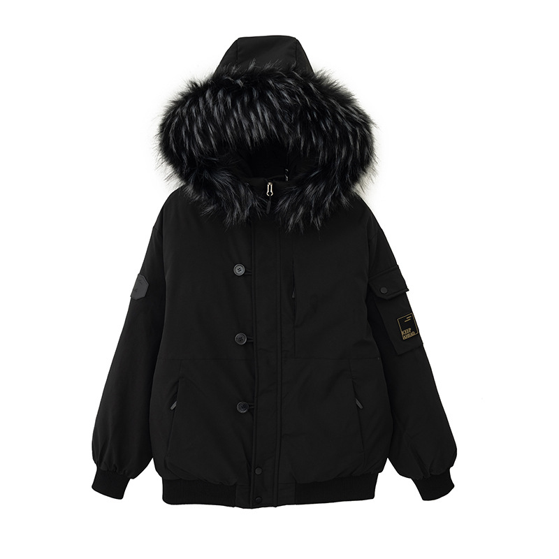 Ventas rápidas de ropa de mujer transfronteriza estilo retro americano superando la chaqueta de cuello de lana con capuzas gruesas de invierno