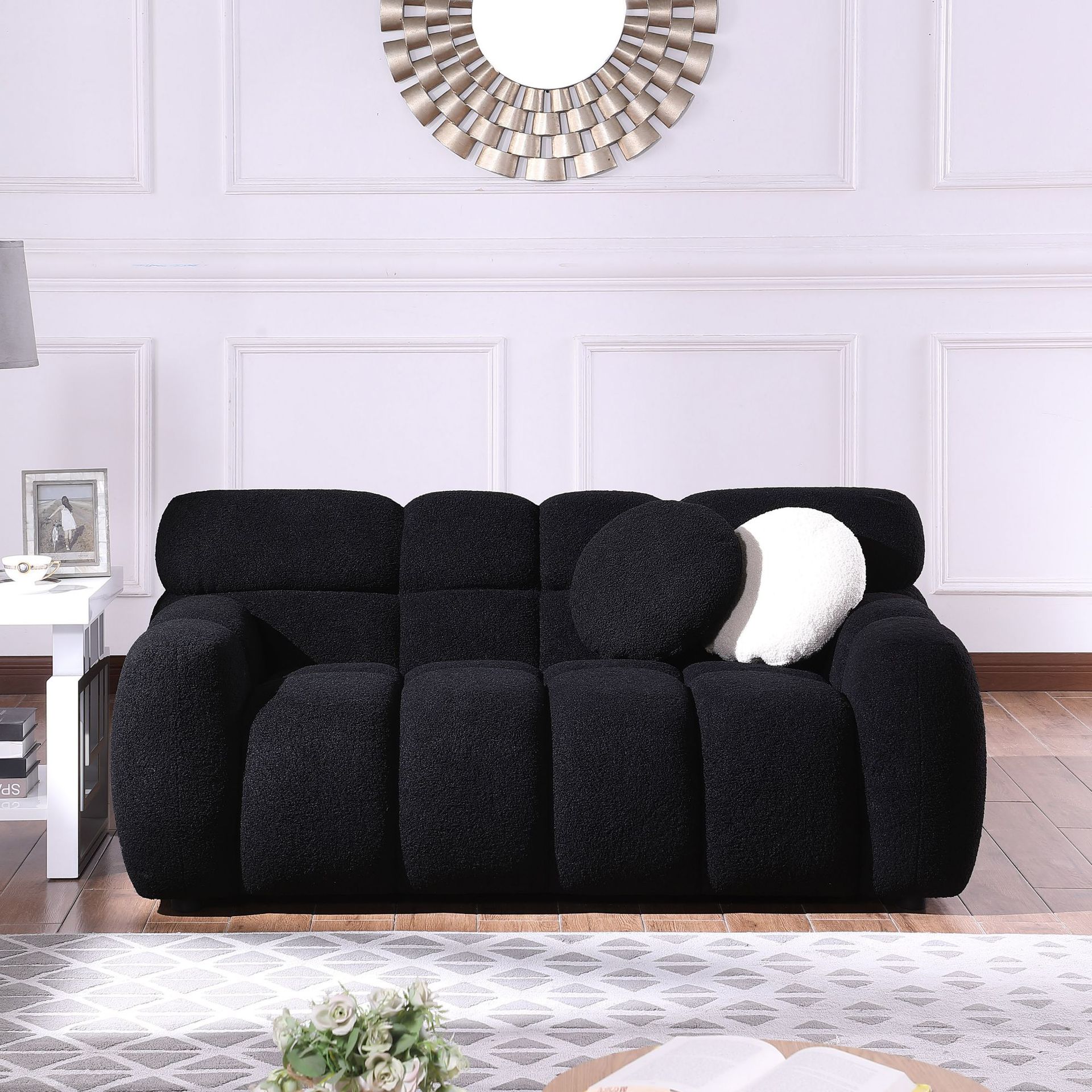 Sofá minimalista, tela, sala de estar para el hogar, piso, sofá de tela moderno, simple, grande y pequeño image 3