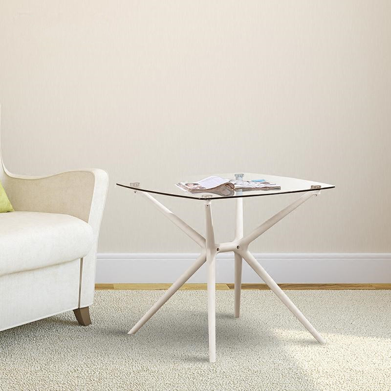 Simple Reception Negotiation Guest Table and Chair Combination Outdoor Tempered Glass Table Cafe Leisure Table Square Table