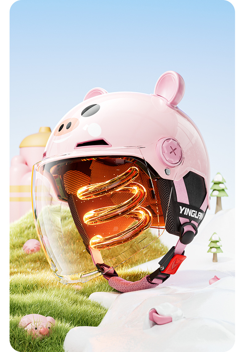Yinglan Women's Small Head Circumference Helmet Electric Vehicle Women's All-Season 3C Certified Small Battery Motorcycle Helmet