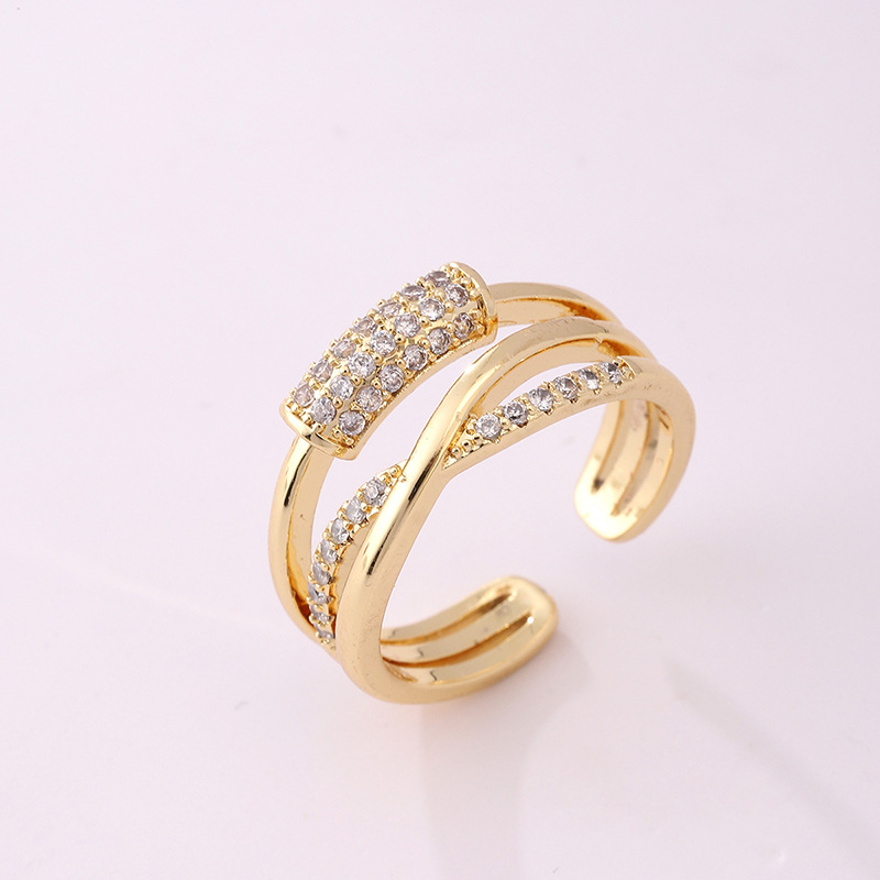 20g Weight Zircon Inlay Material Open Rings Classification 1 Piece Quantity Holiday, Banquet Occasion Copper Material Heart Shape, Crown, Flower Pattern Unisex Gender Inlay Design Lady Style Wholesale Jewelry Lady Heart Shape Crown Flower Copper Zircon Inlay Open Rings 37