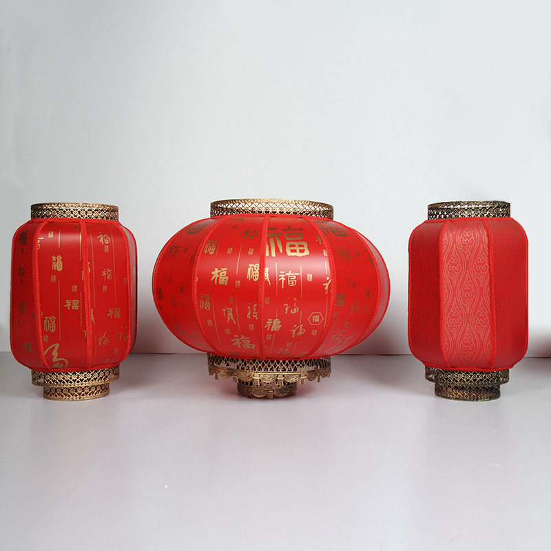 Pantalla de Lámpara de Piel de Oveja Roja China 2025 para Celebración de Festivales, Año Nuevo, Buena Fortuna, Lámpara Roja Grande al por Mayor