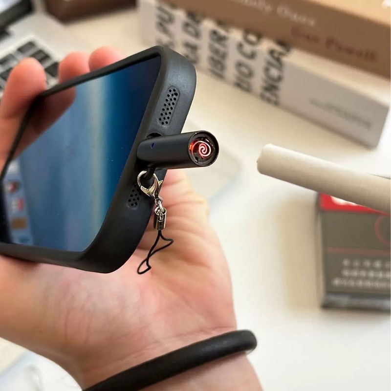 Type-C携帯電話ミニ版点火器、液体ガス不使用、防風、ブラックテクノロジー、ネットで話題のポータブルタイプ|undefined
