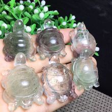 水晶雕刻小烏龜擺件飾品紫水晶綠幽靈黃水晶粉水晶茶水晶烏龜