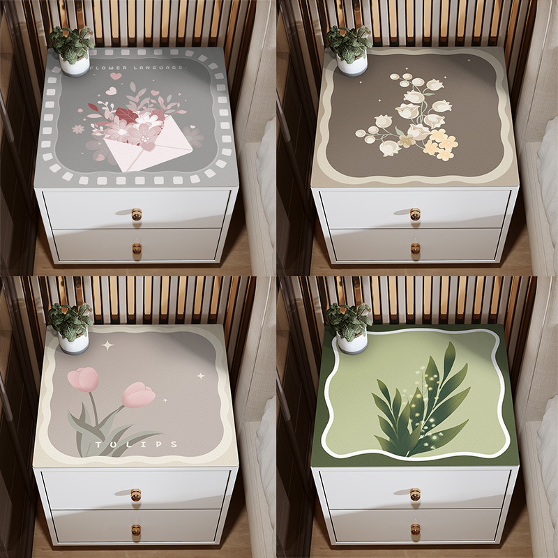 Nórdico anti-cuero meseta de noche estera impermeable a prueba de aceite desechable pequeña estera refrigerador microondas horno estera a prueba de polvo