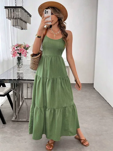 European and American Foreign Trade Women's Clothing 2026 Backless Strapless Cake Long Dress with Large Bow Tie Waist-Cinching Flared Dress