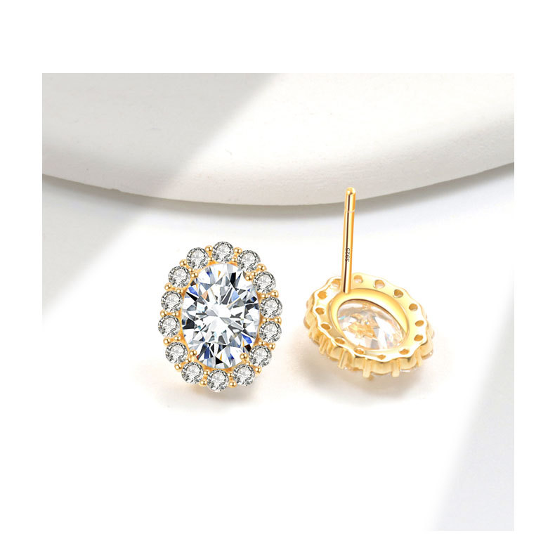 Geometric Pattern All Seasons Season 1 Pair 925 Sterling Silver Zircon 925 Sterling Silver Earrings Geometric Ear Studs
