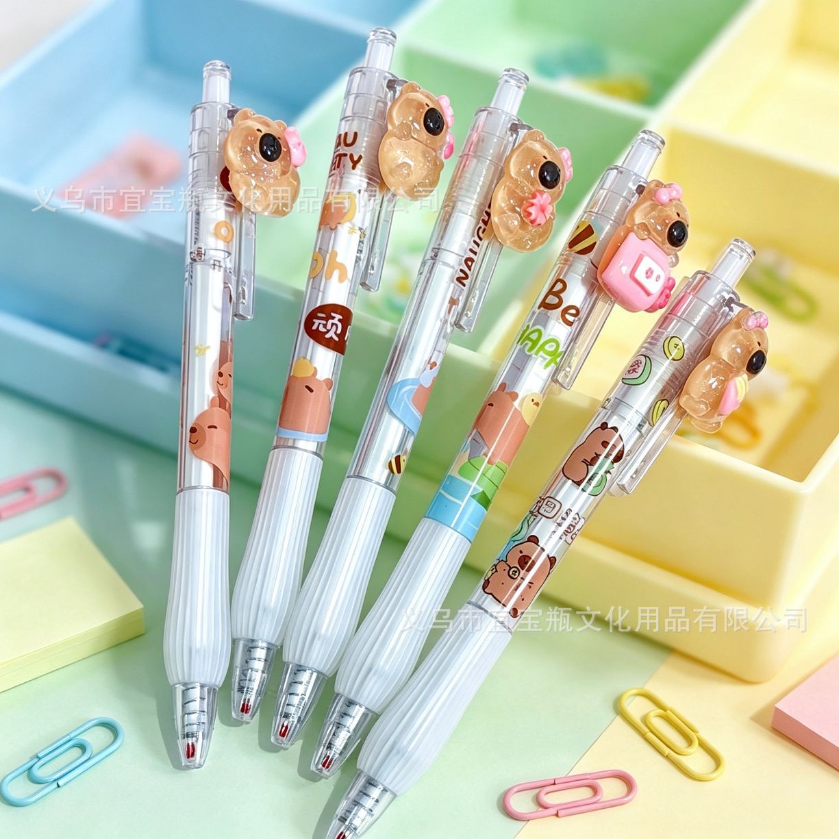 크리스탈 카피 소프트 그립 레진 푸시 버튼 펜*1