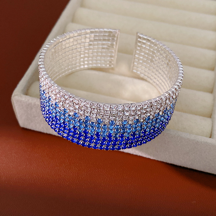 Pulsera - plata - azul oscuro - Azul - blanco