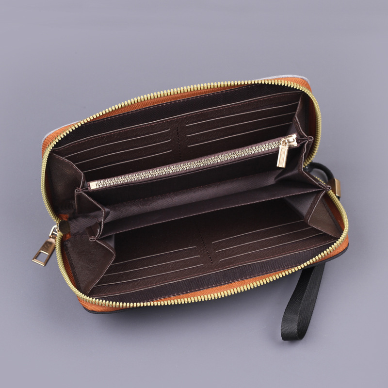 Bolso de mano de hombre, lona, bolso de pulsera de hombre, nuevo bolso de mano, correa de pulsera, bolso de teléfono móvil de hombre, bolso de cremallera larga de hombre