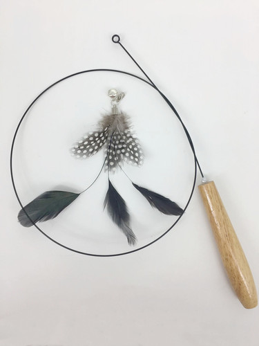 Starfish Cat Teaser Feather Bell Long Rod Soft Humanoid Fishing Cat Wand Durable Replaceable Head Cat Toy