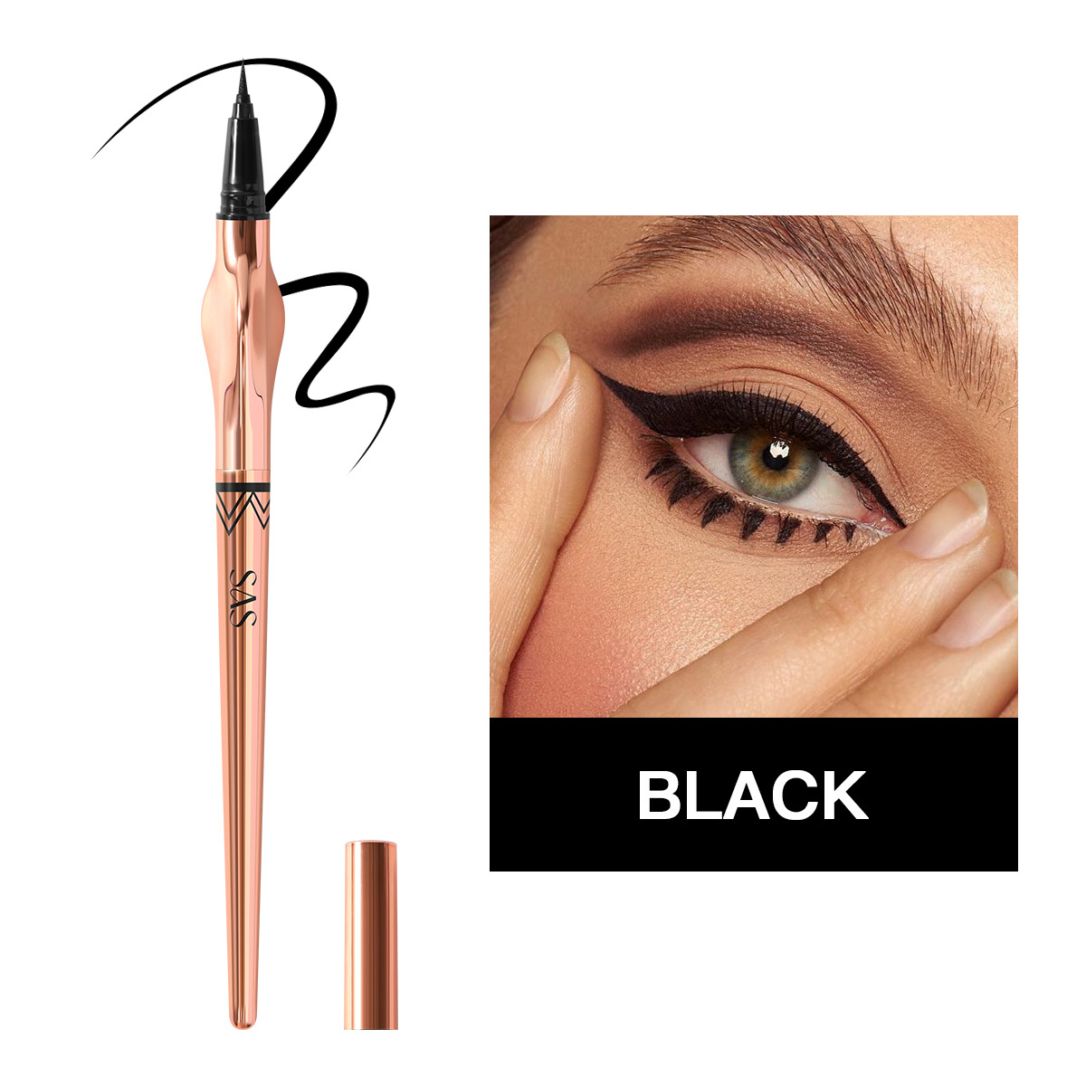 SAS transfronterizo Europa y América venta caliente delineador de ojos impermeable duradero anti-desafío al por mayor SAP020