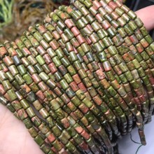 4*6MM天然水晶 花绿石小管桶珠散珠半成品手链项链配件配珠饰品