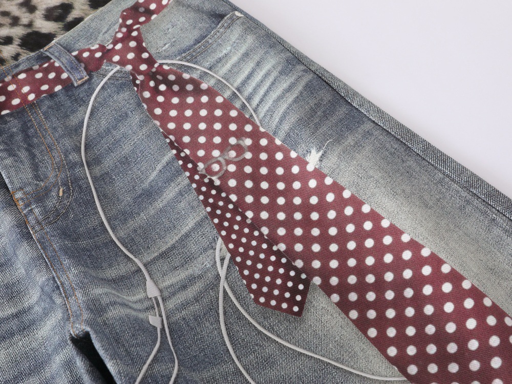 Jeans uomo larghi patchwork stampa leopardata stile hip hop_voghion.com