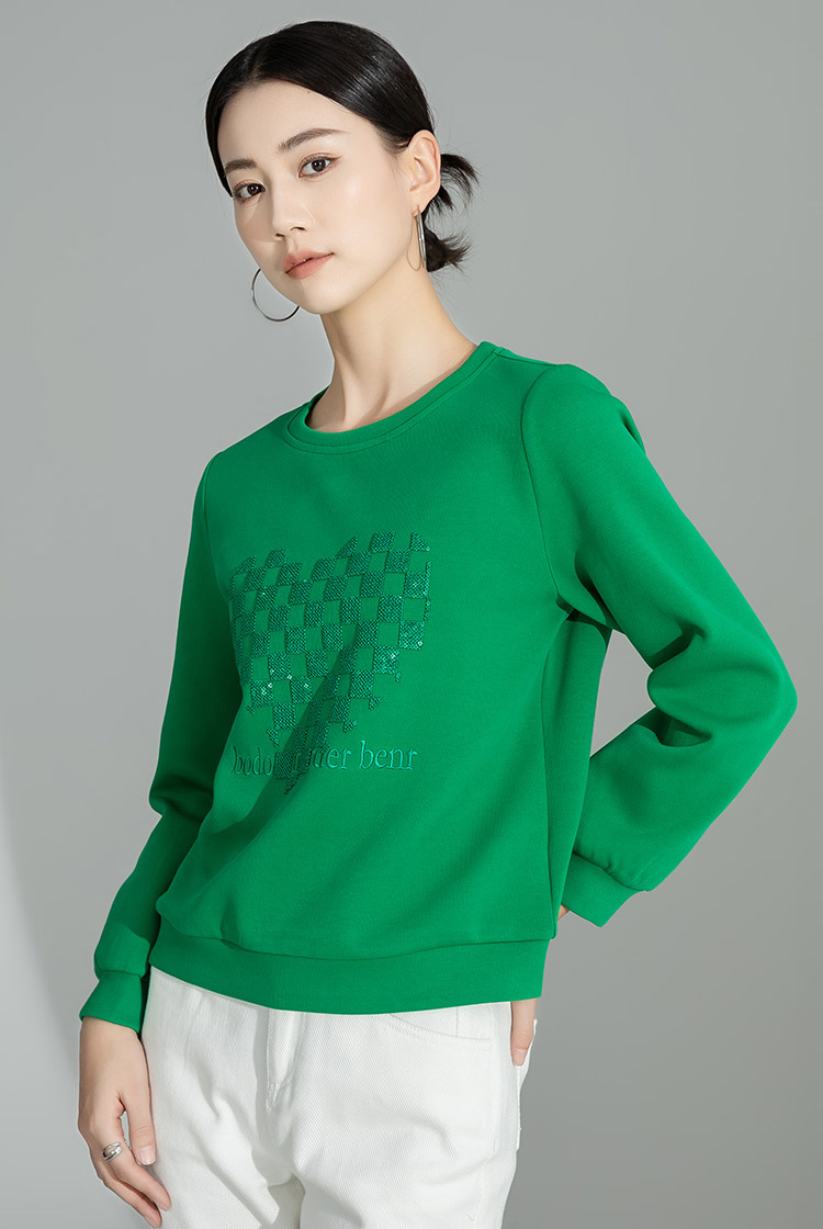 Áo hoodie chui đầu in họa tiết dáng rộng cho nữ — Màu đen chi tiết 1