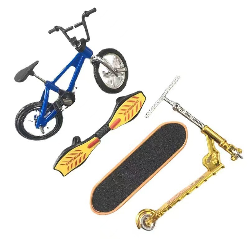Amazon Aliexpress Toys Simulation Mini Alloy Bicycle Finger Bike Model Skateboard Four-Wheeler