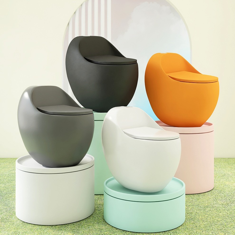 Nuevo huevo pequeño apartamento huevo huevo inodoro sifón tubo completo glaseado inodoro en forma de huevo hotel B & B al por mayor