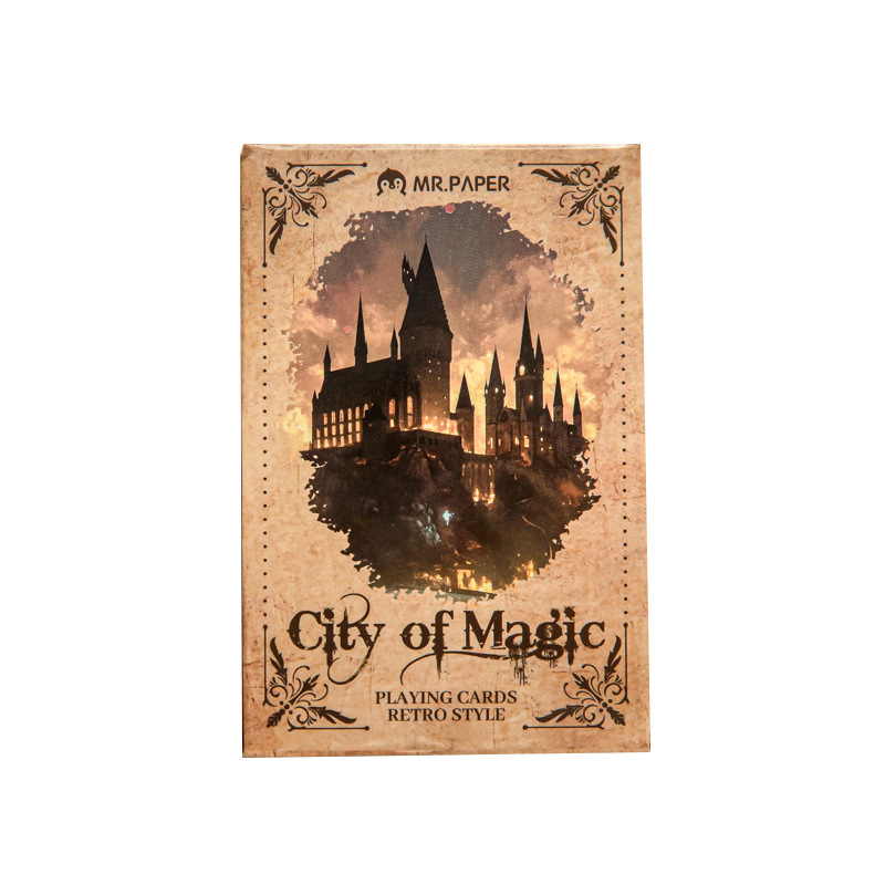 Papel Sr. Tarjetas retro ciudad mágica personajes transfronterizos chicas tarjetas de papel puzzle entretenimiento tarjetas de juego