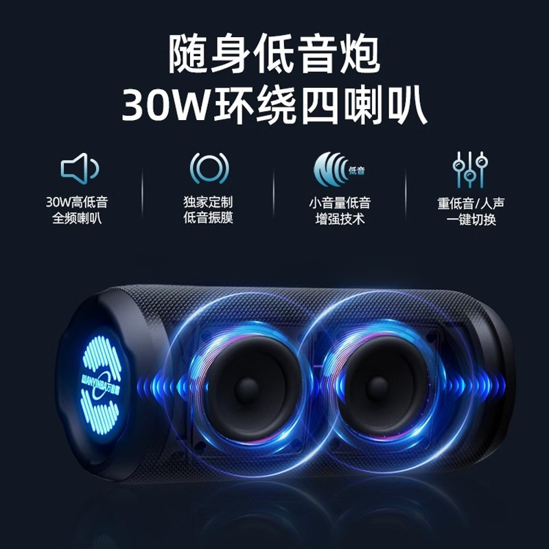 2025新款蓝牙音箱无线小音响超重低音炮小型户外便携式防水高音质|undefined