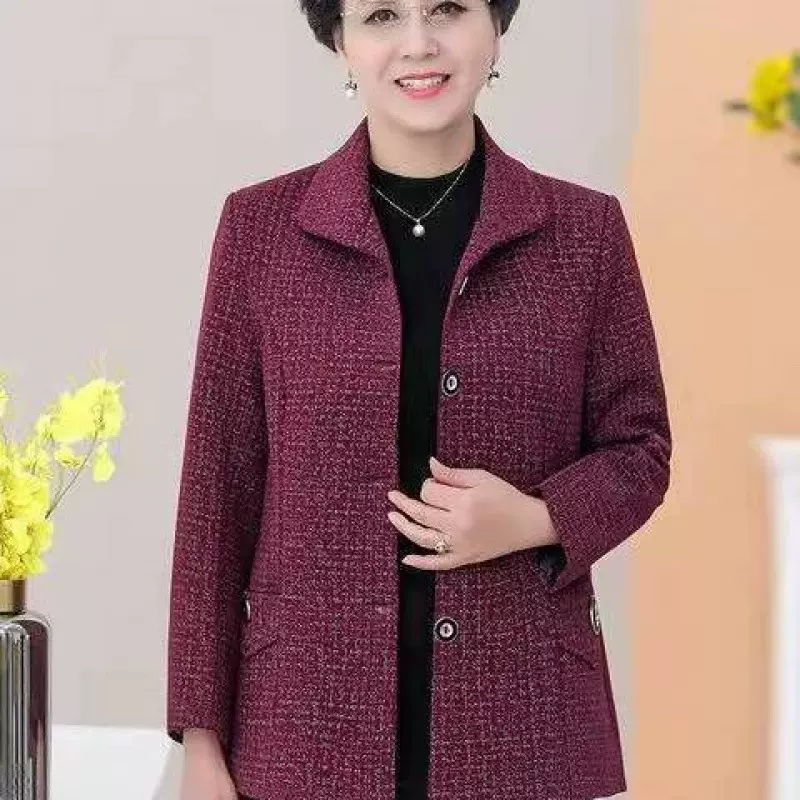 妈妈秋装外套女薄款短款老太太春季中老年人女装春秋上衣老人衣服