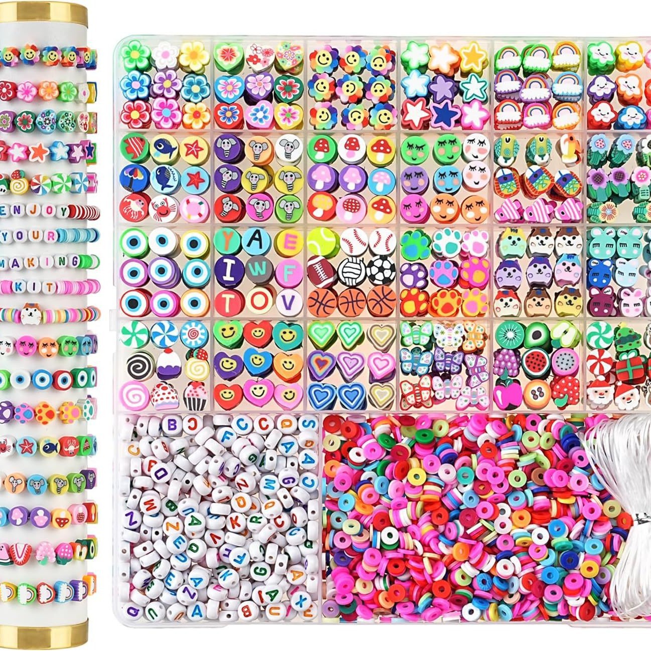 Ventas transfronterizas calientes de 6mm de cerámica blanda letras cuentas de cuentas de color cuentas de cerámica blanda caja de pulseras de chicas conjunto de combinación DIY