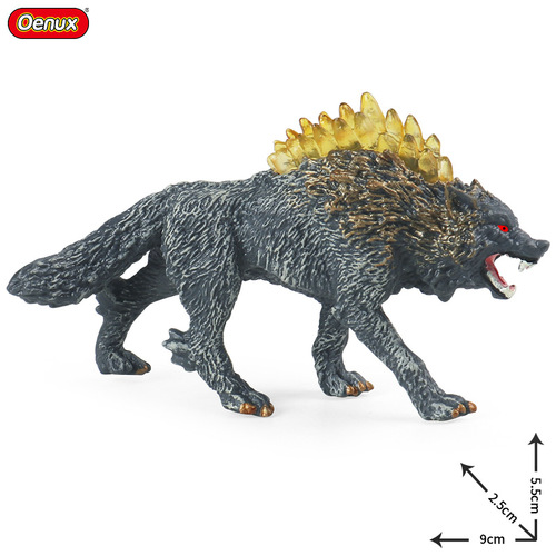 Children's cognitive solid simulation myths and legends Warcraft animal toy model yellow mane snow wolf ice wolf static ornaments
