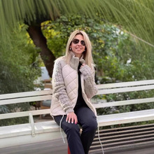 2025欧美立领棉服拼接外套跨境新款秋冬女装亚马逊开衫拉链长袖