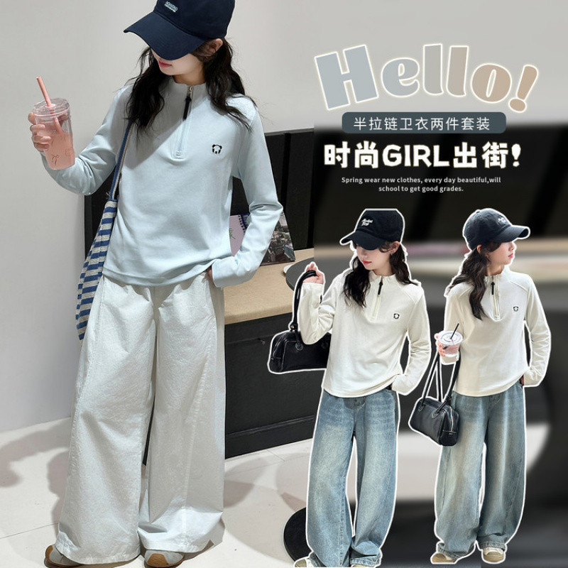 Zhili children's clothing, new spring and autumn style, boys' curved jeans with letter print, loose fit.