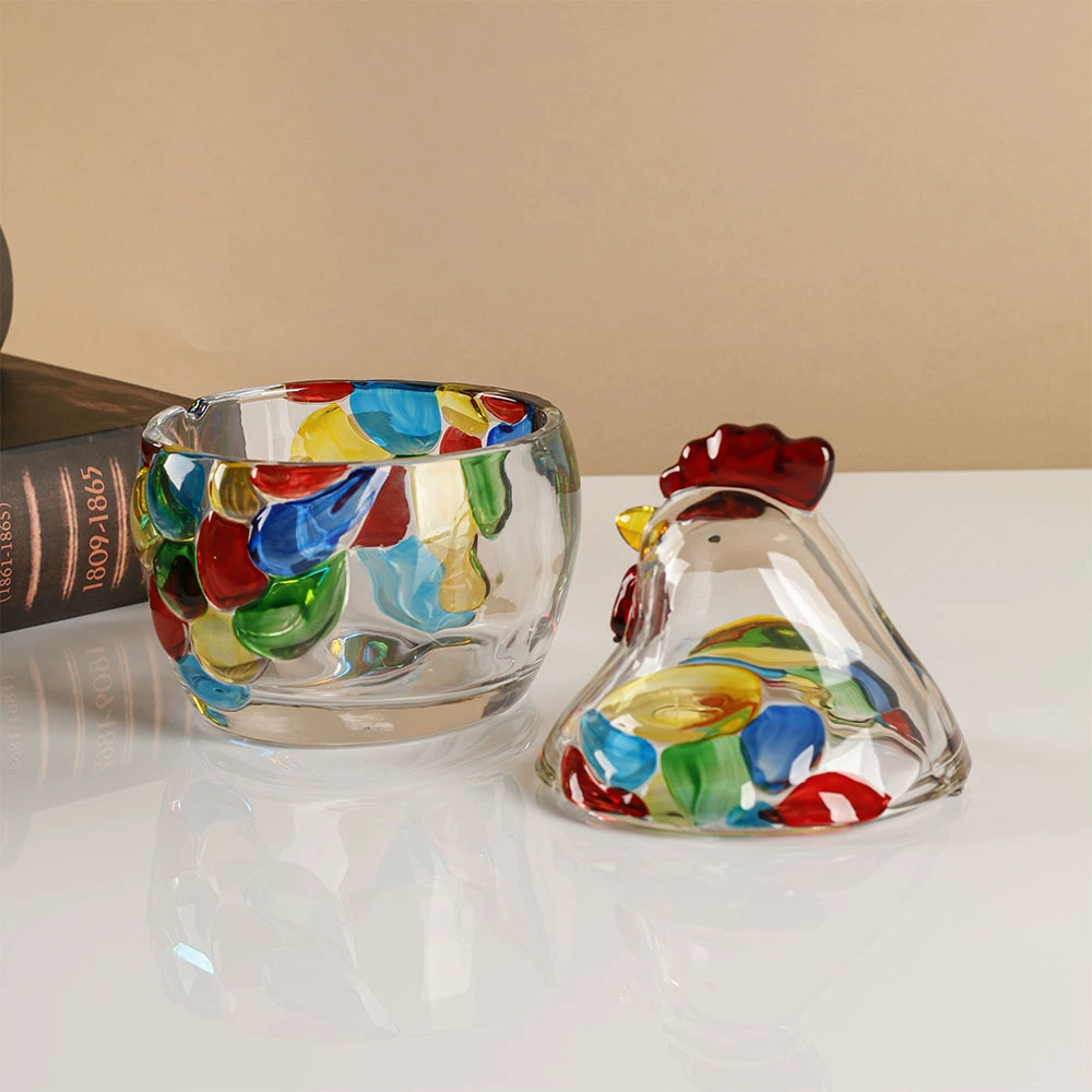 Artificial glass storage system, light luxury style, hand painting