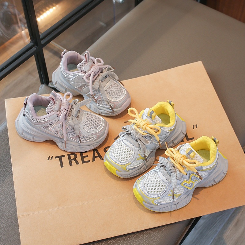 Modische, atmungsaktive Mädchen-Sneaker aus Single-Mesh, Frühjahrskollektion 2026, Kinderschuhe, vielseitige Freizeitschuhe_voghion.com