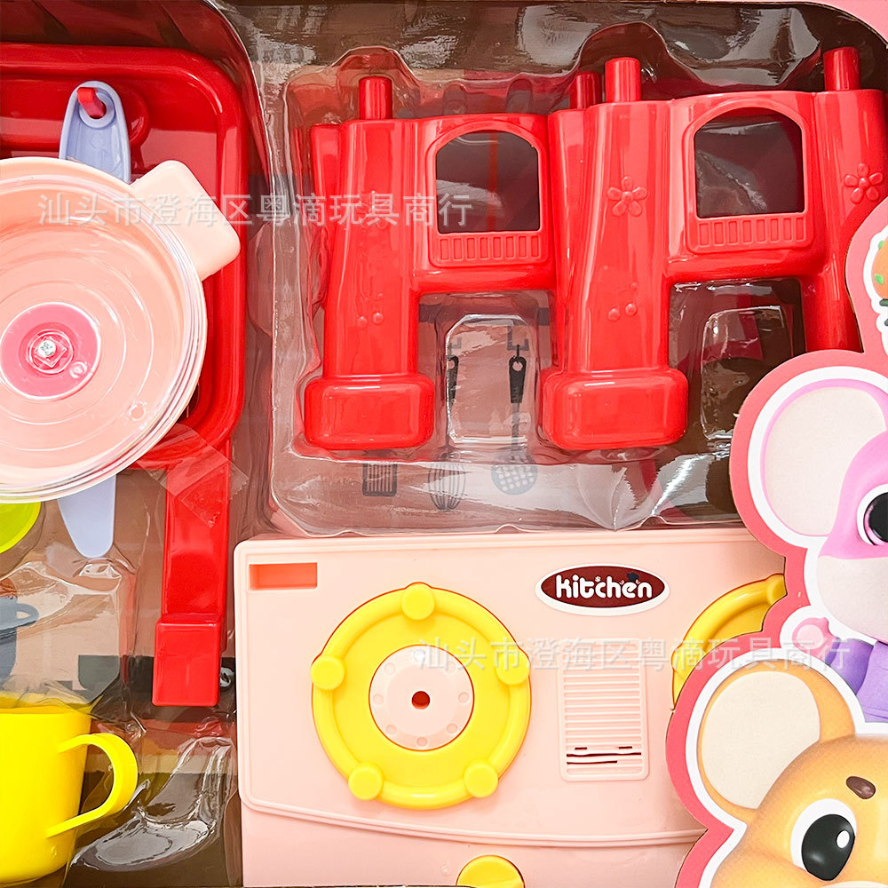 Niños en el hogar simulación mini montaje cocina estufas cubiertos cocinar juguetes conjunto de regalos