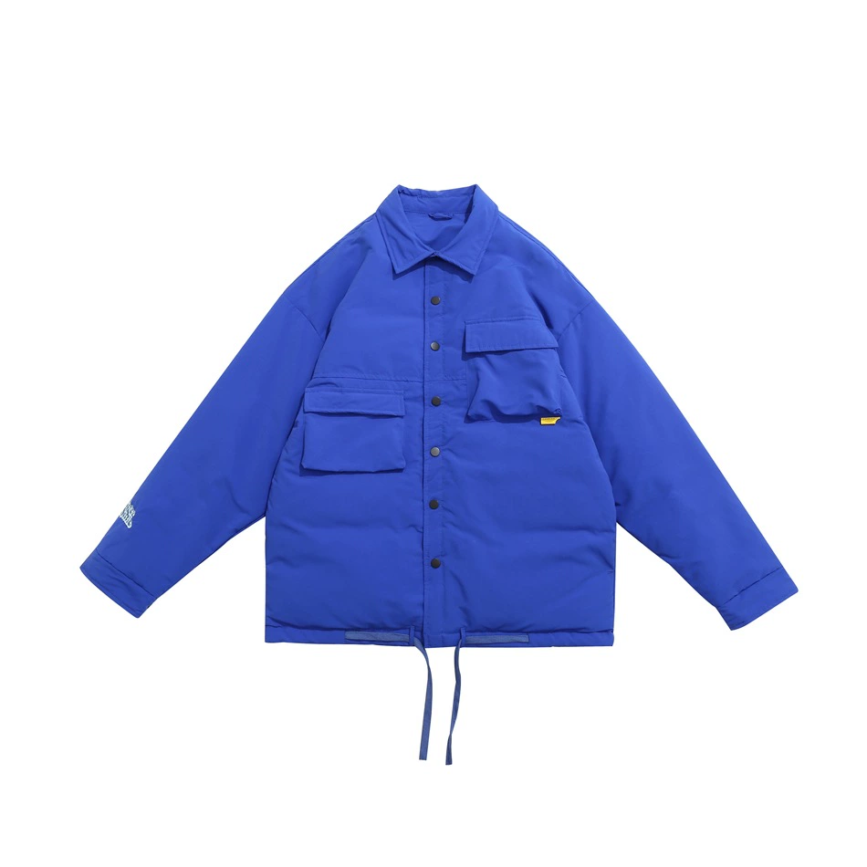 Keep warm men's shirt, velvet waterproof down jacket, oversize