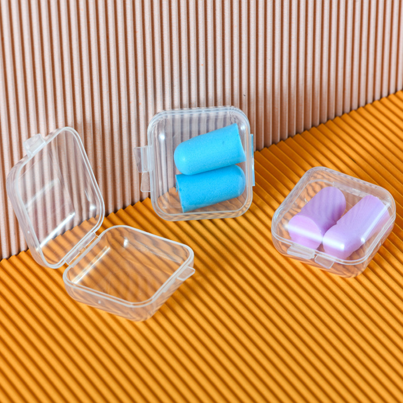 Transparent Earplug Storage Box Portable Mini Pp Jewelry Jewelry Ring Dust-Proof Small Medicine Box Plastic Portable Storage Box
