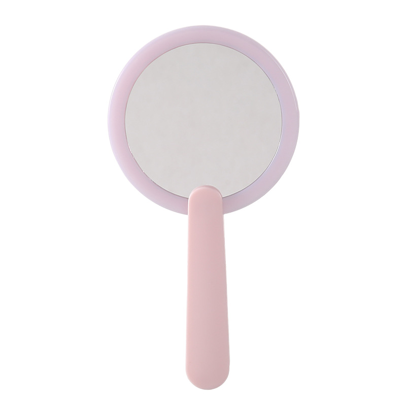 Espejo de maquillaje LED con lámpara de mano de mujer pequeño espejo luminoso portátil mini espejo de maquillaje dormitorio de estudiantes espejo de luz