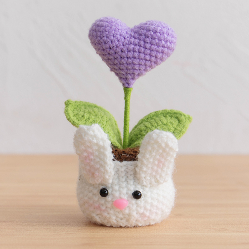 Acabado tejido a mano lirio de los valles en macetas adornos para el hogar tejido de flores artificiales hilo de lana ramo de ganchillo regalo de flores falsas